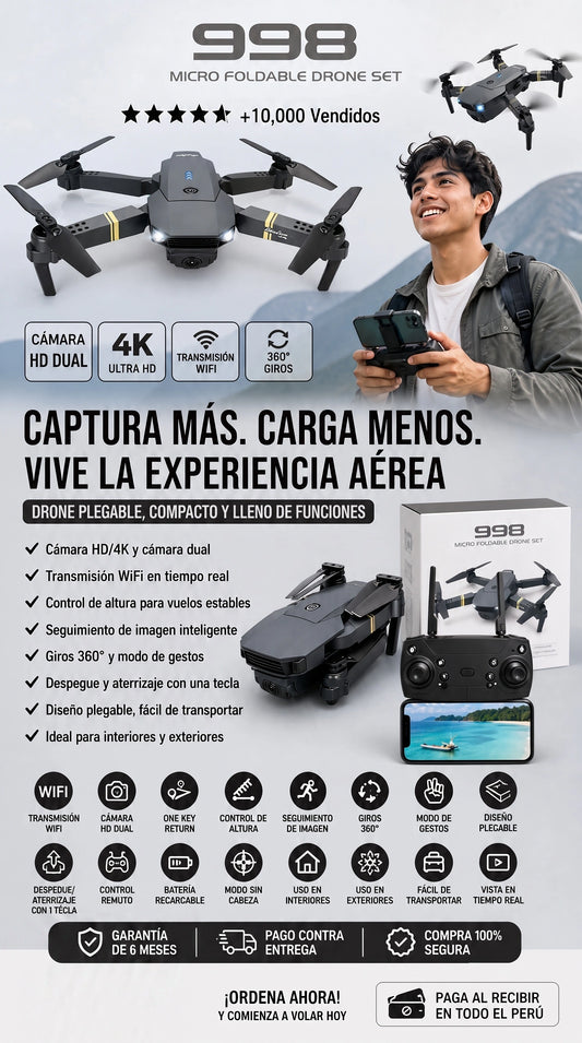 hero - DRON 998PRO CAMARA 4K 🤩